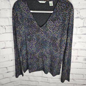 Laura Ashley Top with Gold Accents